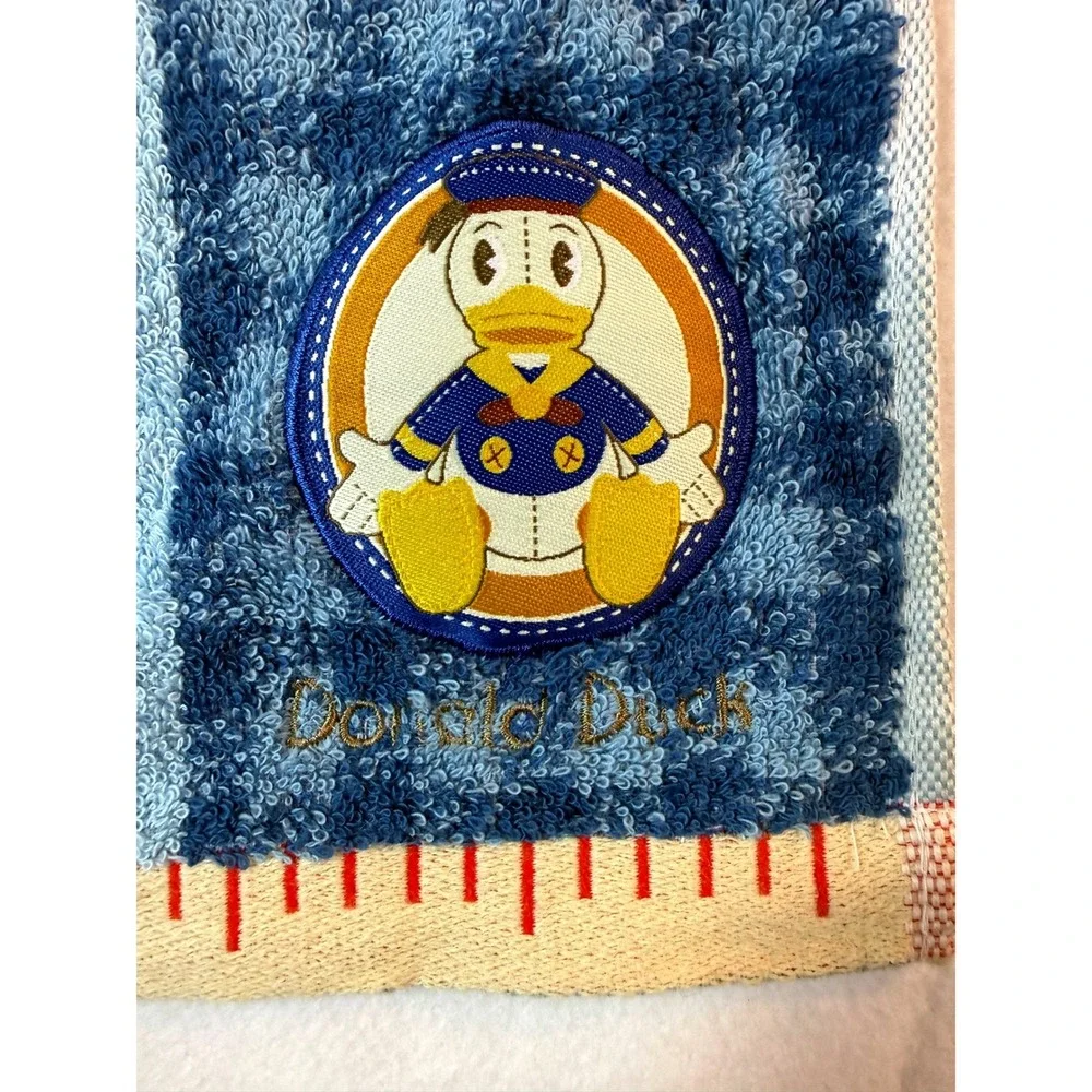 Vintage Disney Donald Duck Mini Hand Towel Washcloth Japan Blue Nautical Anchor‎